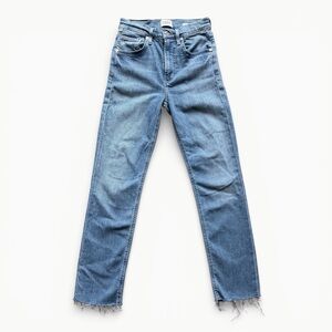 Citizens of Humanity Isola Crop Straight Leg Pixie Wash Jeans Raw Hem - size 24